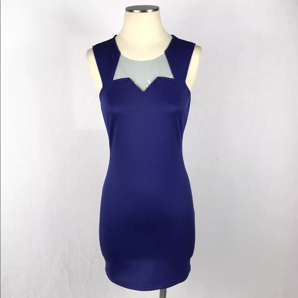 NEW PACSUN Plastic & Blue Bodycon Dress - Picture 1 of 8